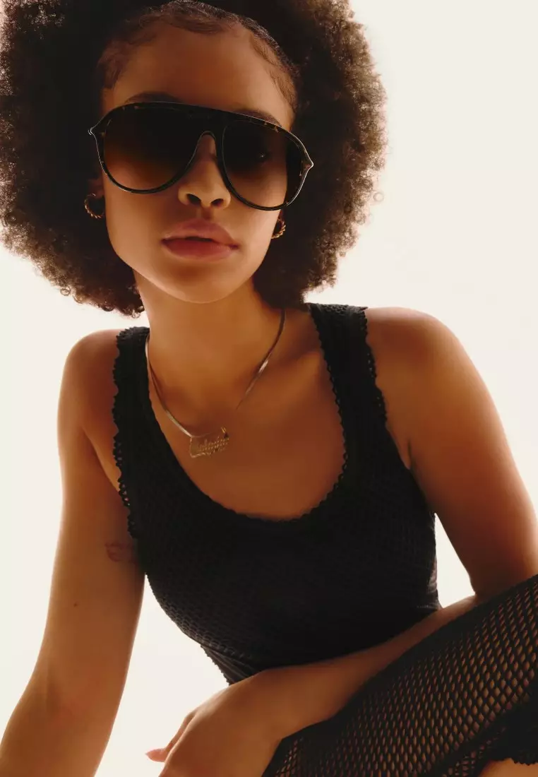 QUAY Chart Topper Sunglasses - Dark Tort/Brown