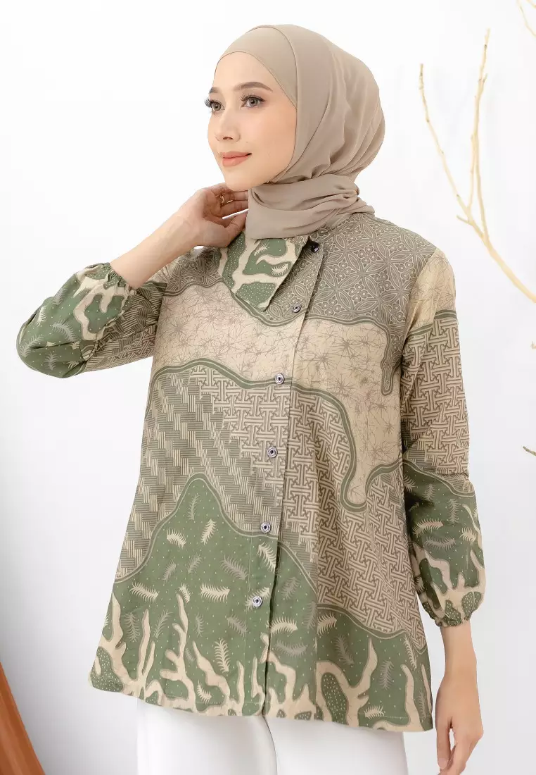 Evans Blouse Batik Premium Wanita Casual Modern