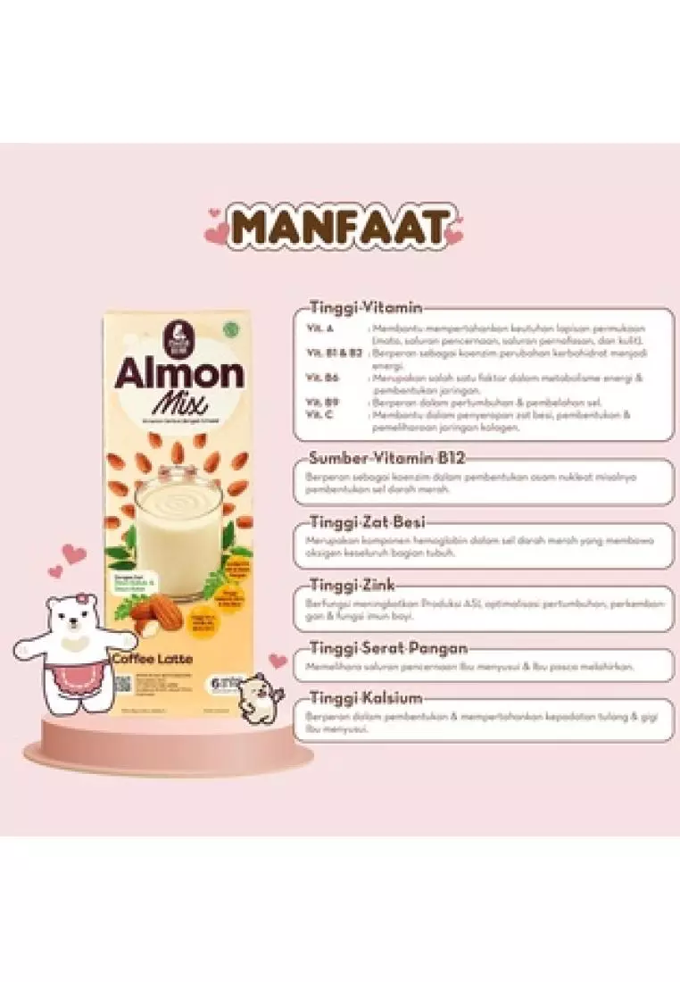 Jual Mama Bear Mamabear Almonmix Minuman Serbuk Almond Dengan Daun Kelor Box Free Botol