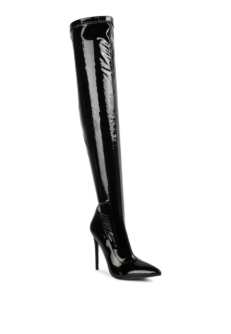 London Rag Black Patent PU Stiletto Long Boots 2024 Buy London Rag Online ZALORA Hong Kong