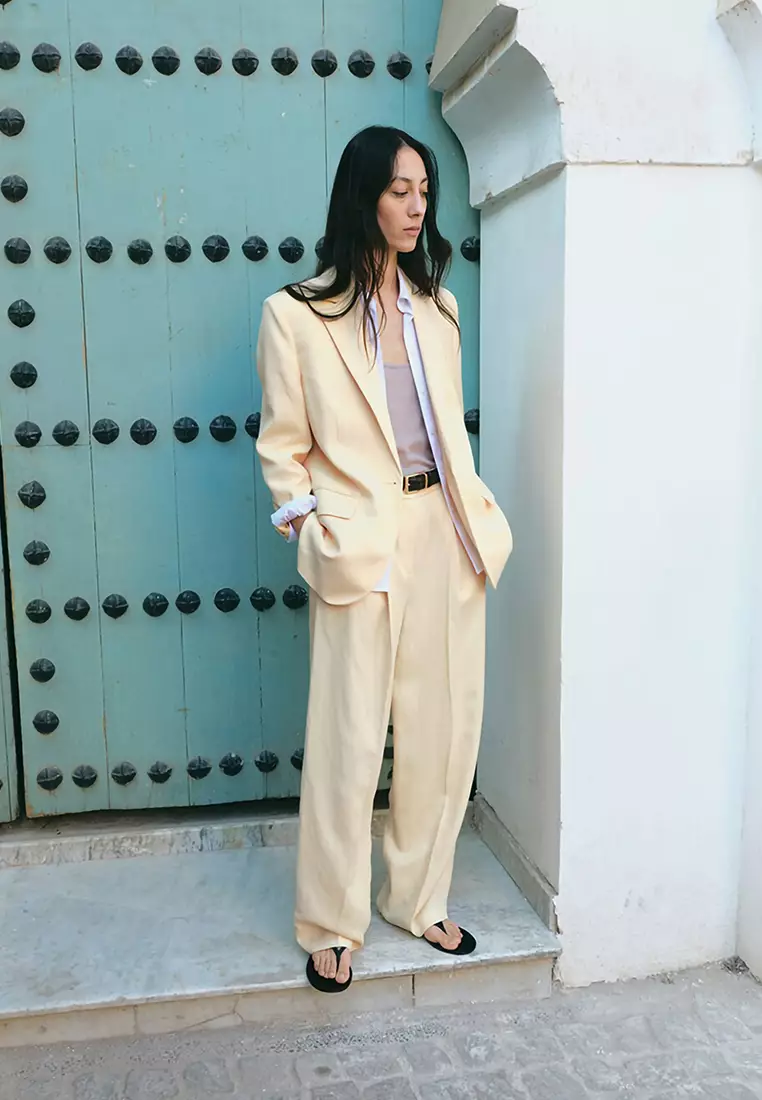 Linen-Blend Suit Jacket