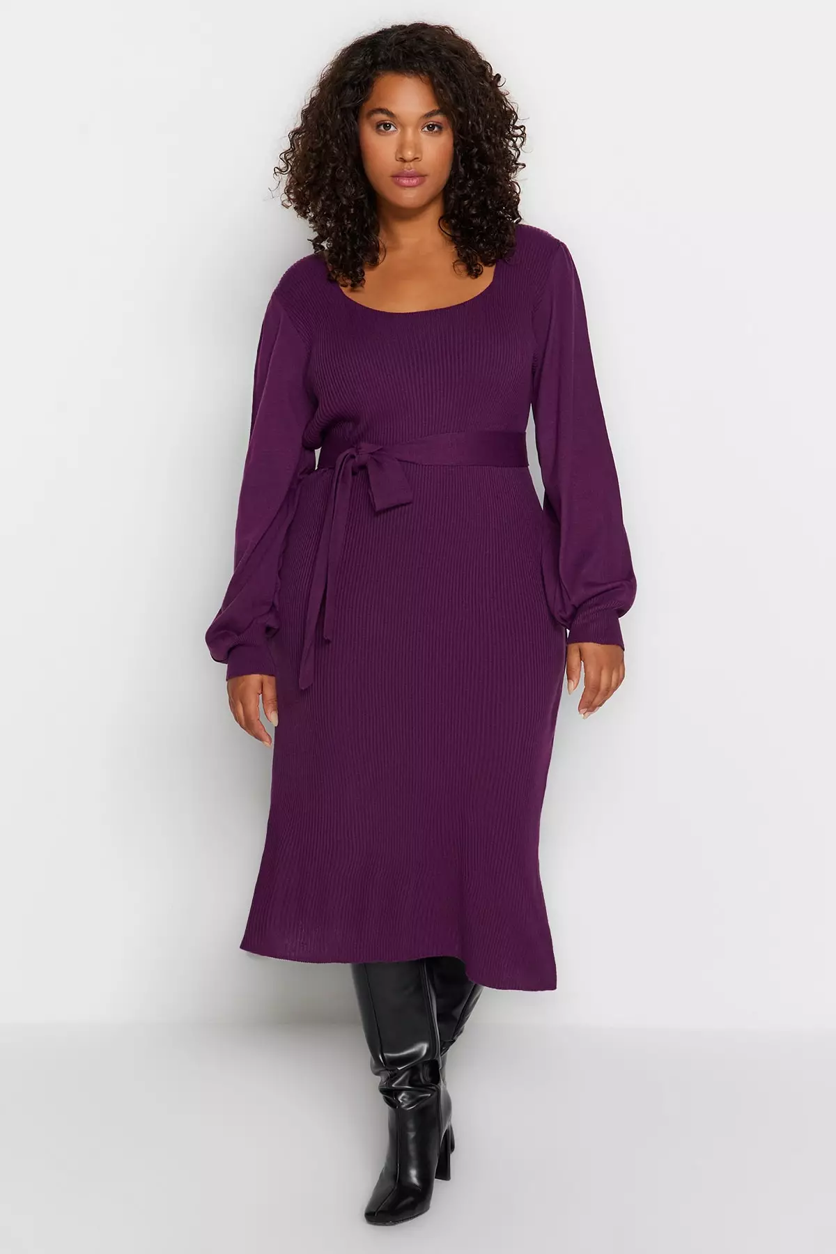 Balloon sleeve sweater dress deals