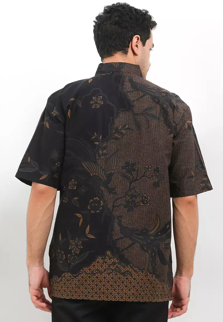 BATIK TALENTA EXCLUSIVE Lengan PENDEK FLOWER BLACK BALI