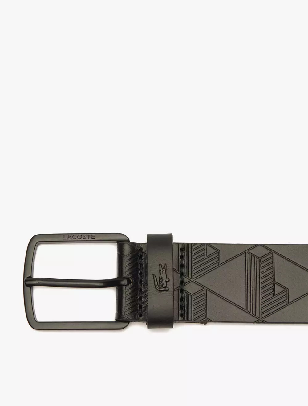 Monogram Leather Belt - BLACK