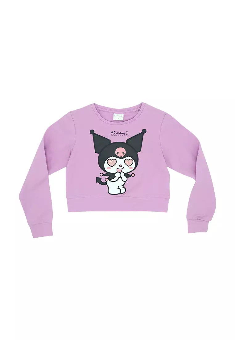 Girls Licensed Graphic Sweatshirt "Kuromi Heart Eyes"