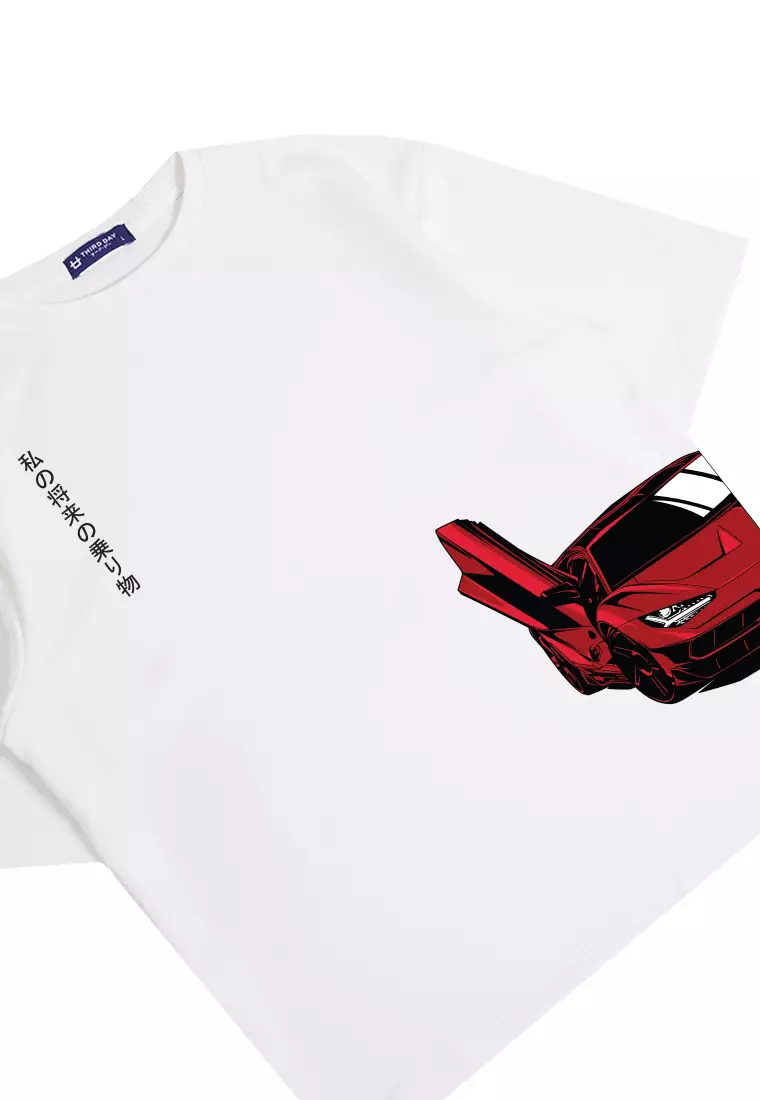 MTN36 kaos oversize mobil sport merah future ride putih