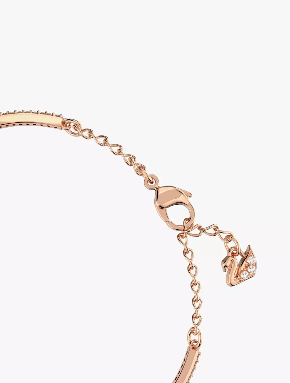 Sparkling Dance Bangle, White, Rose Gold-Tone Plated - M - White