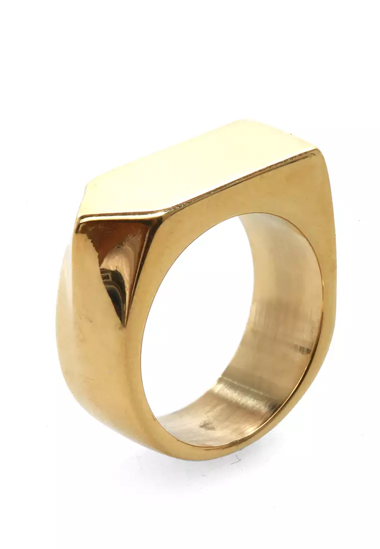 Daisy Aksesoris Fashion Pria Wanita CIncin Uniqe Design Material Titanium ORIGINAL - Gold Glossy