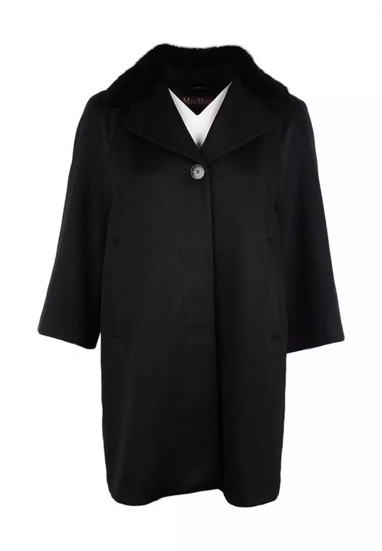Buy Max Mara Max Mara Feltedlook Coat in Black 2023 Online ZALORA