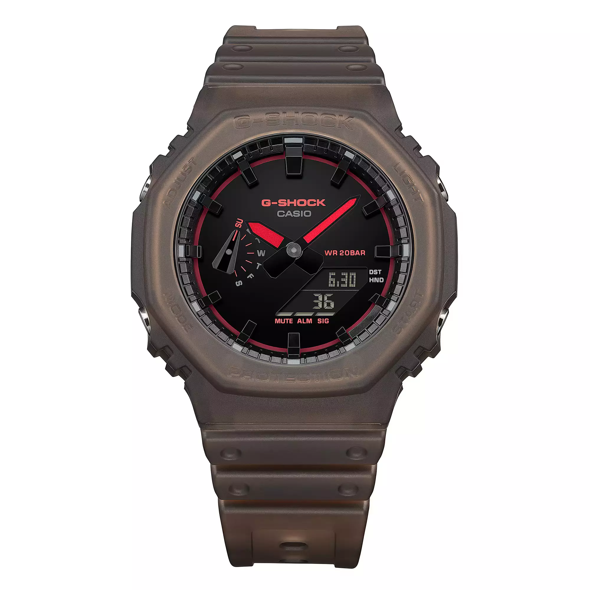 Casio G-Shock - Jam Tangan Analog Digital Pria - Black Dial - Brown Resin Case & Band - GA-2100K-5A