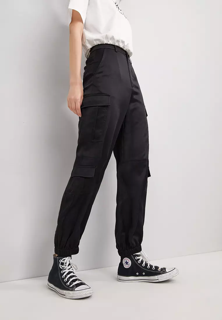 Button Fly Jogger Pants with Side Pocket