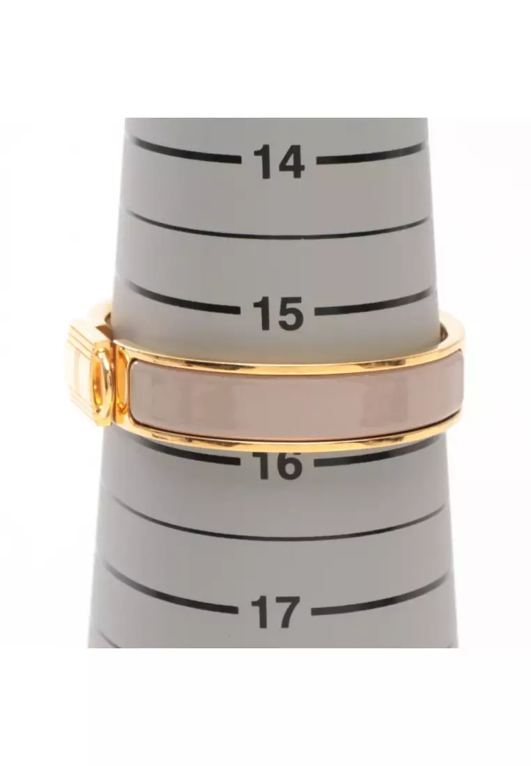 Pre-Loved Hermès Click Cadena PM bangle GP gold beige