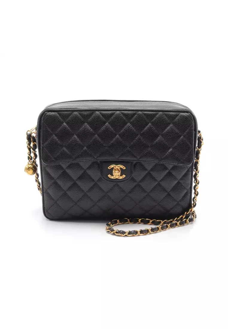 Buy Chanel Pre-loved Matelasse Chain Shoulder Bag Caviar Skin Black Gold  Hardware 2023 Online