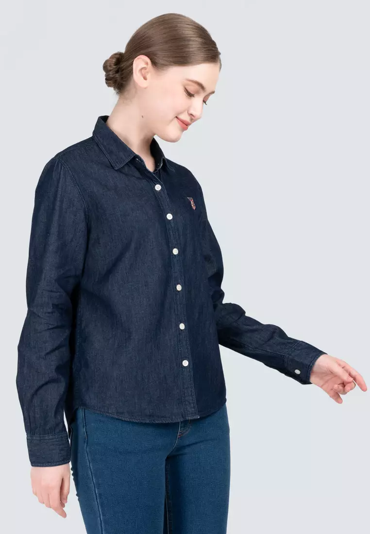 Polo Haus - Women’s Signature Fit Denim Long Sleeve Shirt WWLSV002