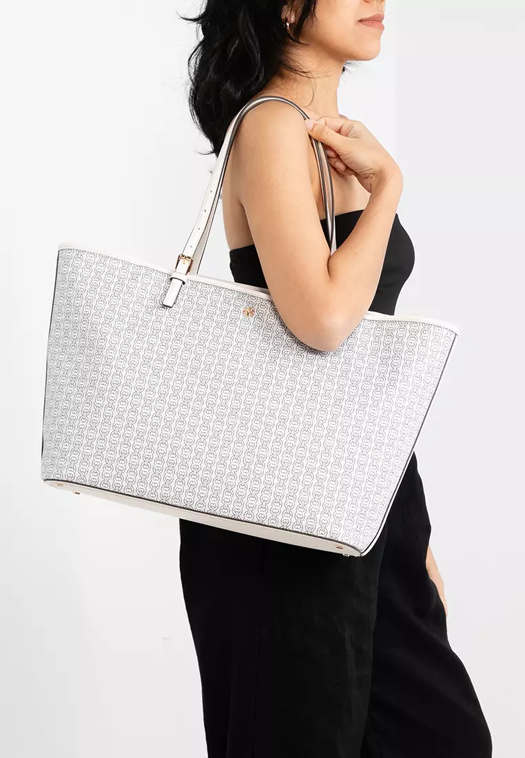 Tory burch gemini link tote white on sale