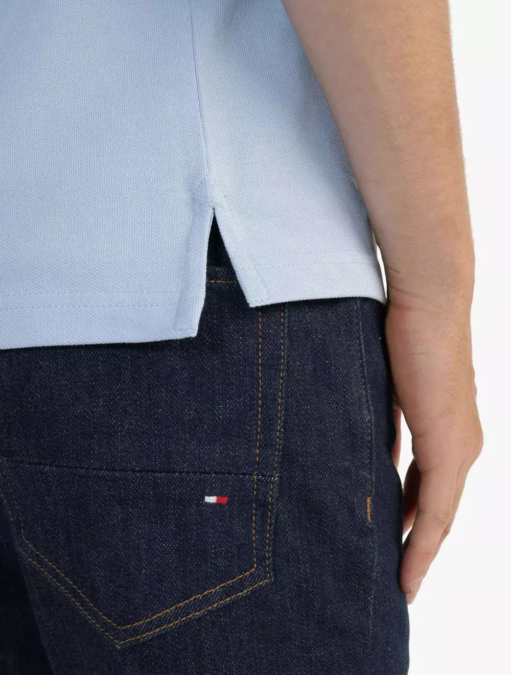 TOMMY HILFIGER - MEN'S EMBROIDERED LOGO SLIM FIT POLO SHIRT - Blue Chambray - blue