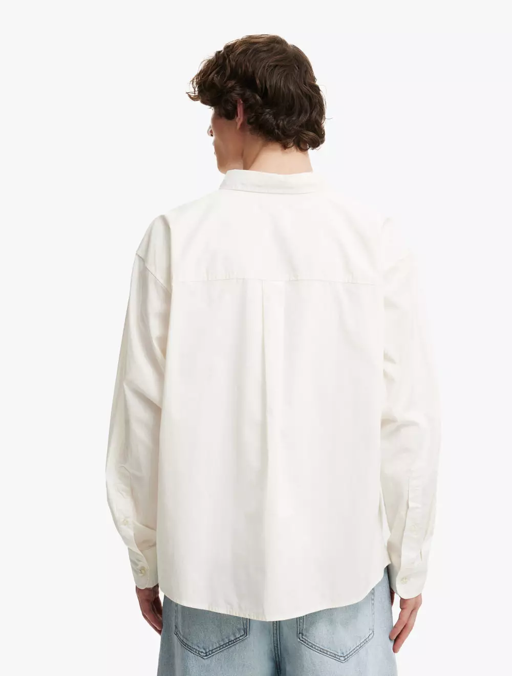 Cotton On -  Pakaian Pria  - Oversized Long Sleeve Shirt - Off White