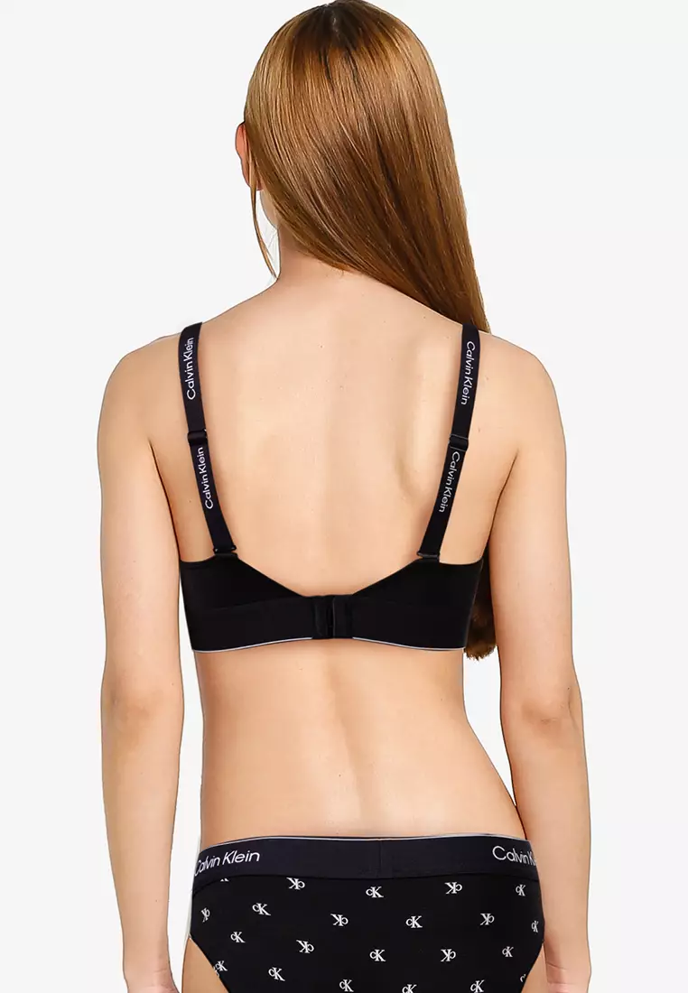 圖案商標超細纖維薄襯胸圍 - Calvin Klein Underwear