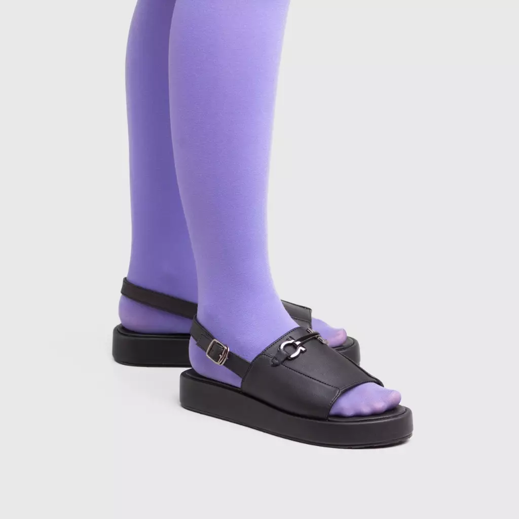 Adorable Projects - Epaulet Sandals Black