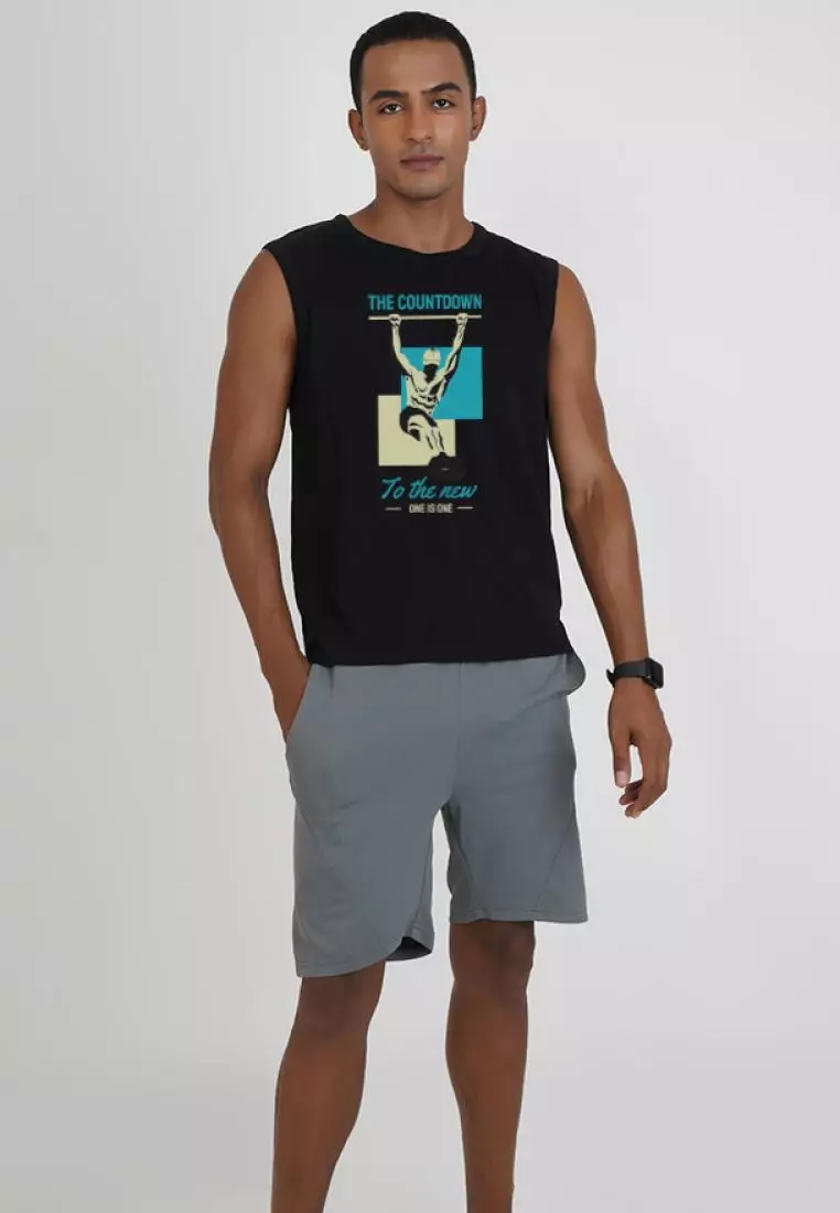 To The New You 黑色棉质无袖健身/训练背心