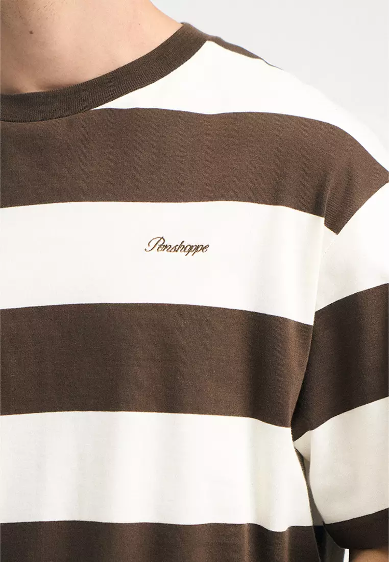 Relaxed Fit Striped T-Shirt with Embroidery