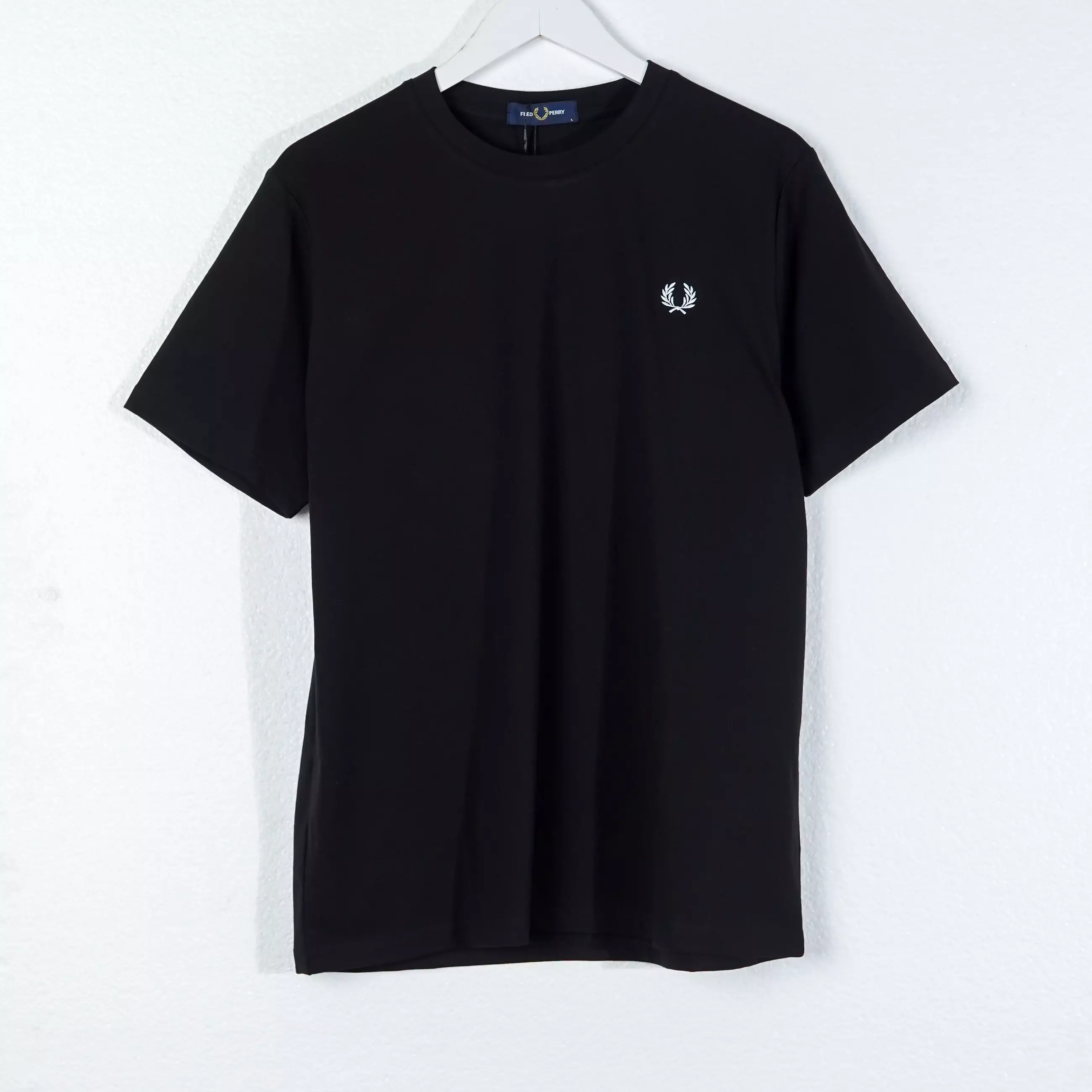 Kaos FRED PERRY LOGO BACK WHITE BLACK Tshirt 100% ORIGINAL