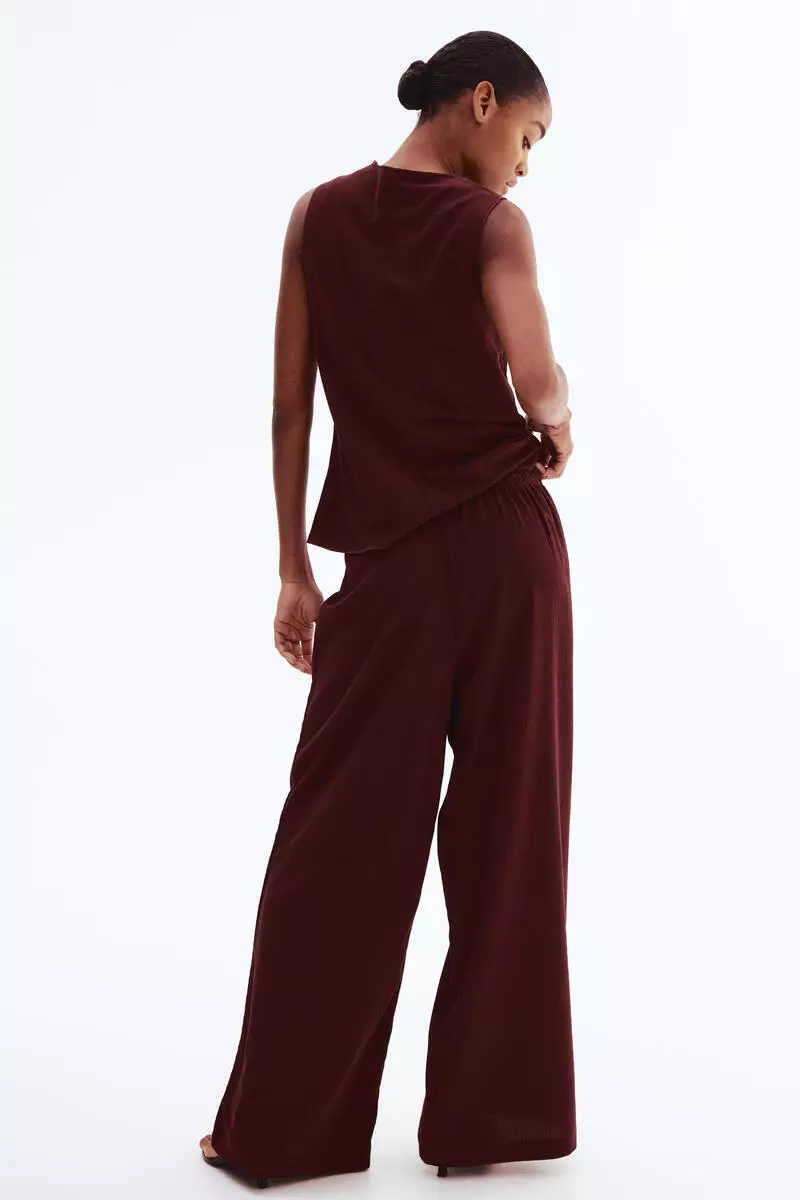 Textured jersey trousers