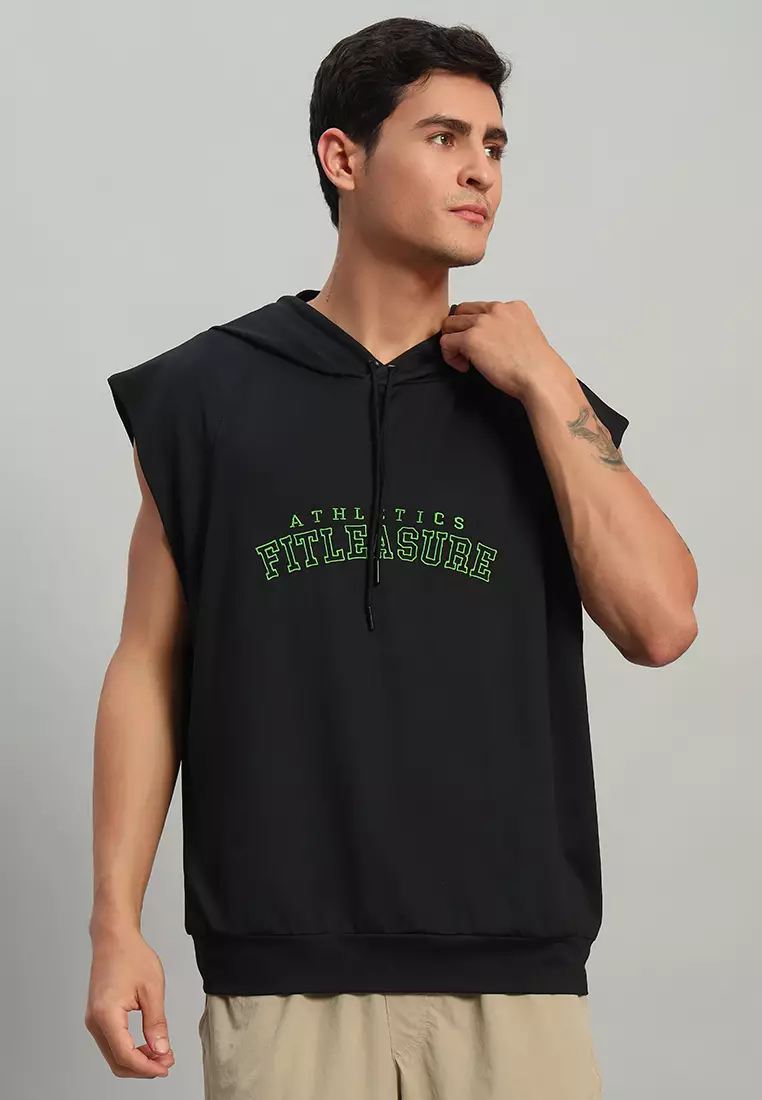 Buy Fitleasure Men's Athletics Sleeveless Oversized Hoodie Online