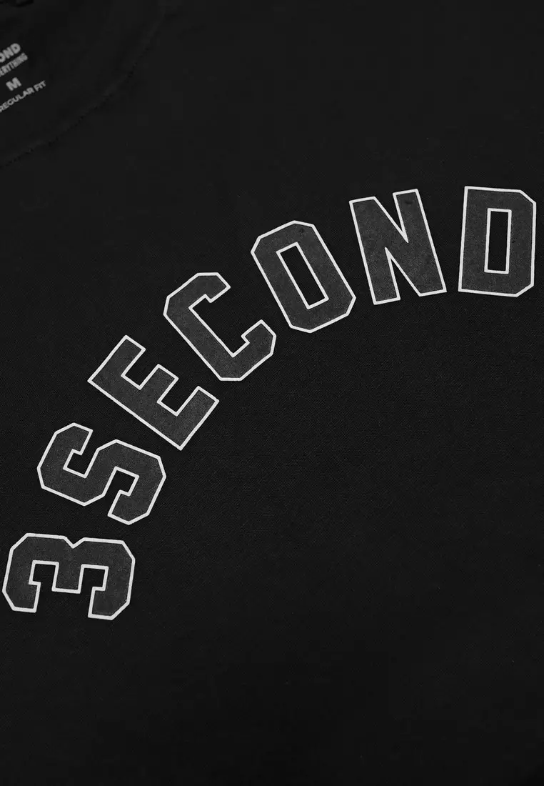 3Second Men's T-Shirt Short Sleeve Regular Fit Cotton Logo Script Koop OL-C070425