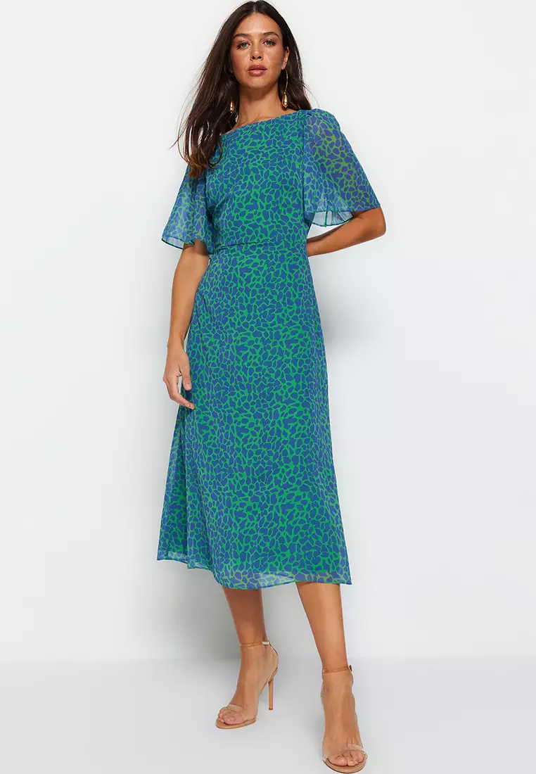 Patterned Midi Dress