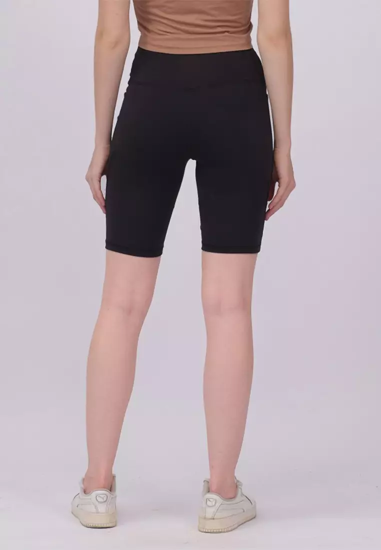 Fitwear - Celana / Legging Pendek Olahraga LESLEY NO / WITH POCKET - BLACK NO POCKET
