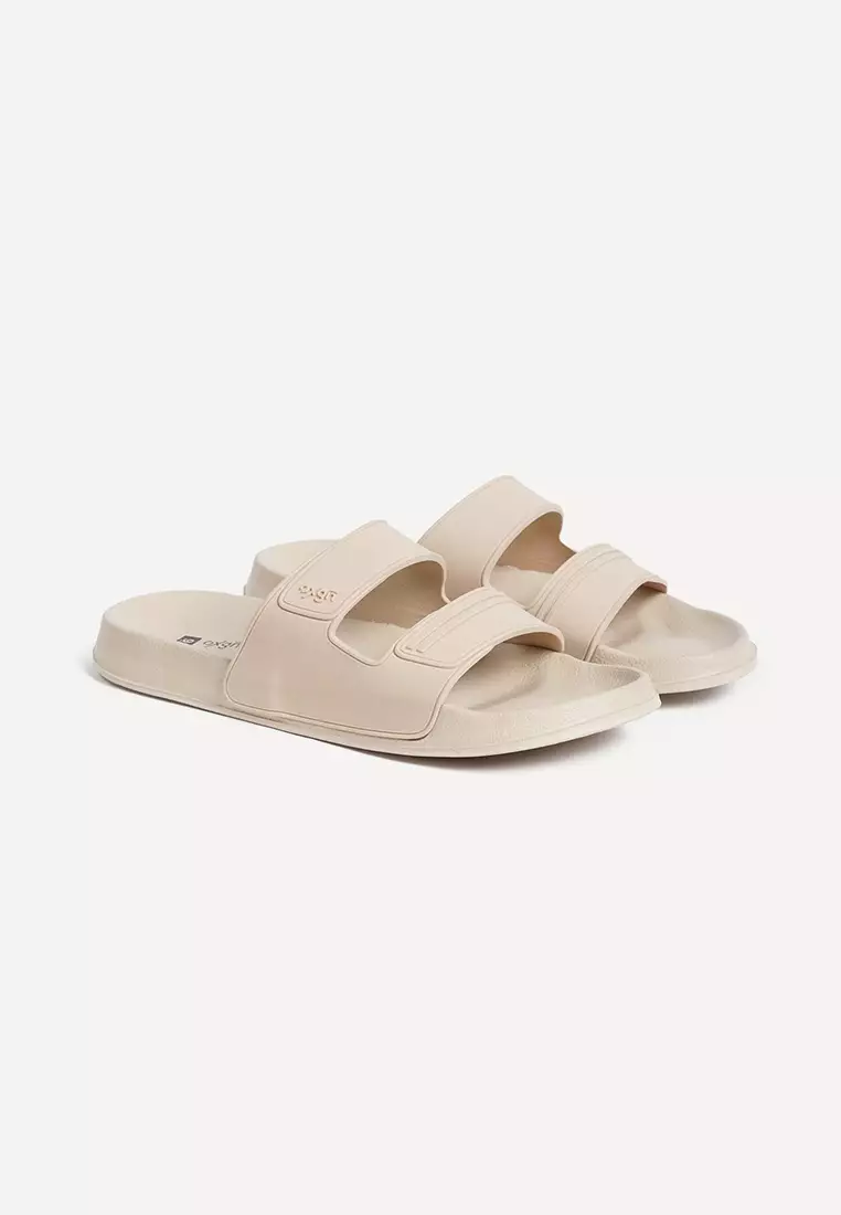 Discount on Oxgn  shoes - SKU: Men's Striped Double Band Slides