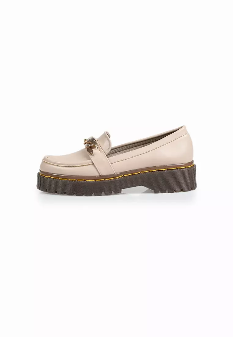 SEIS Alfa Sepatu Docmart Wanita / Loafers Wanita - CREAM