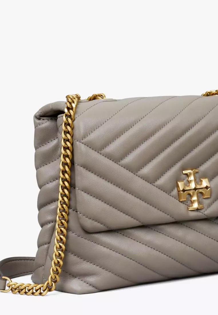 Tory Burch Kira Chevron Convertible Shoulder Bag Grey Heron