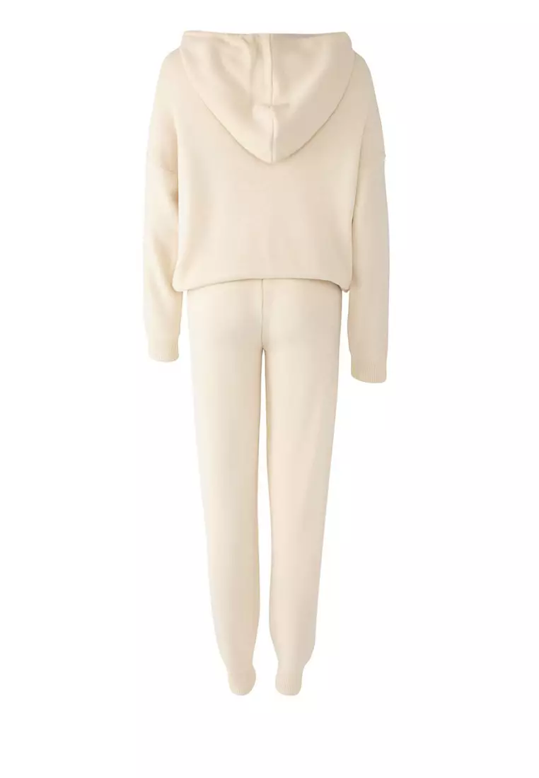 Stone Hooded Patterned Knitwear Bottom-Top Set TWOAW25AU00063