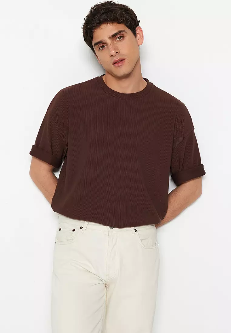 Crew Neck Textured T-Shirt