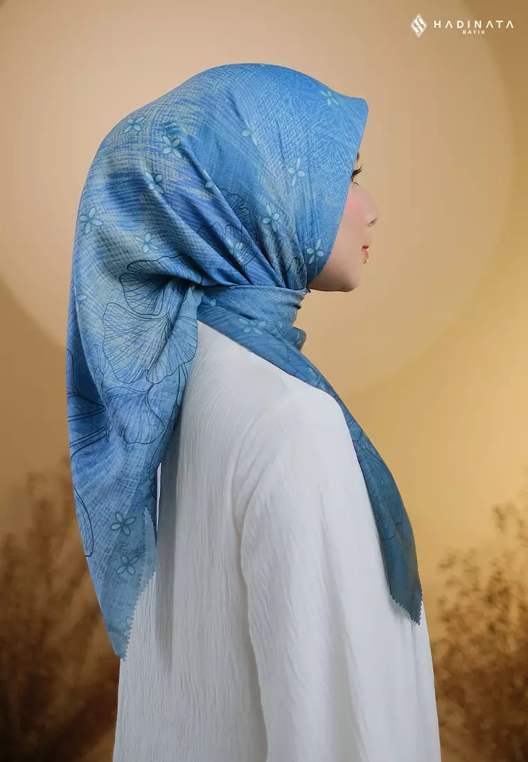 Hadinata Batik Hijab Premium Harmony Blue