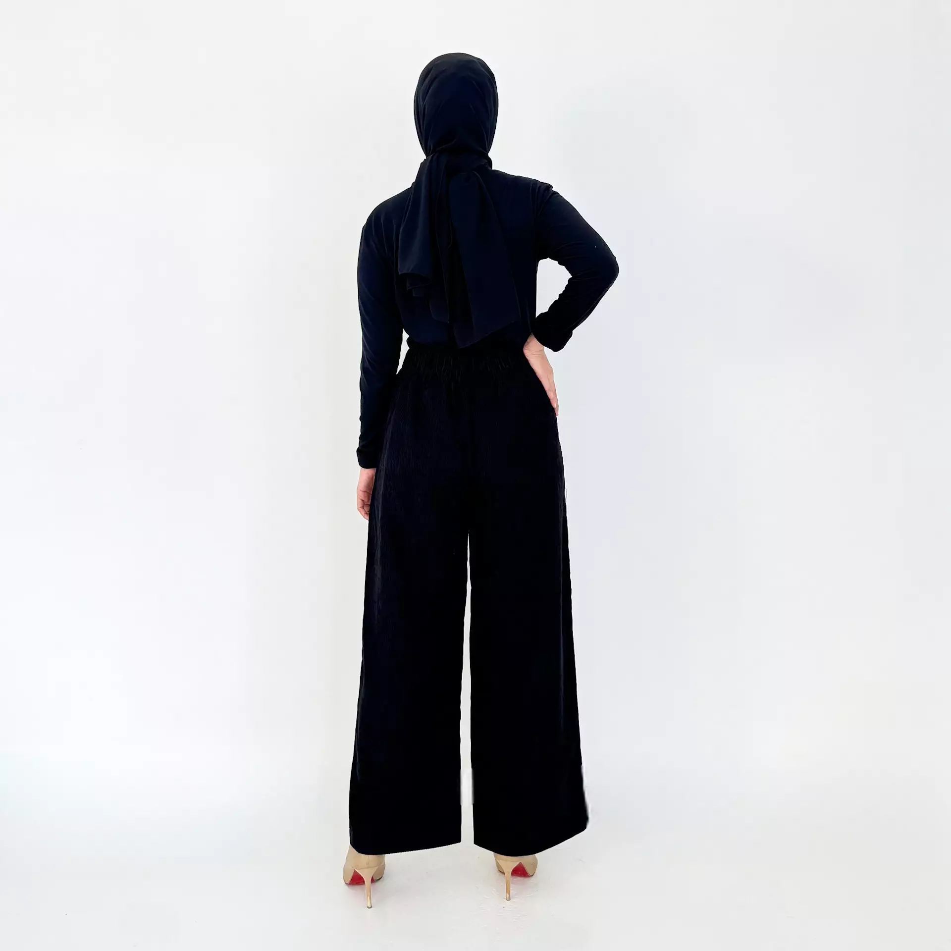 Evy Pants (Celana Corduroy) Panjang 101 cm - Hitam