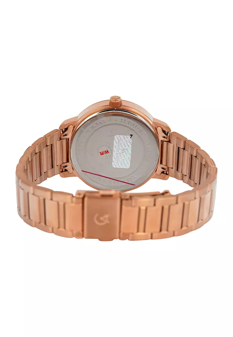 Alexandre Christie Jam Tangan Analog Wanita Rosegold Case Silver Dial - 2A47BFBRGSL