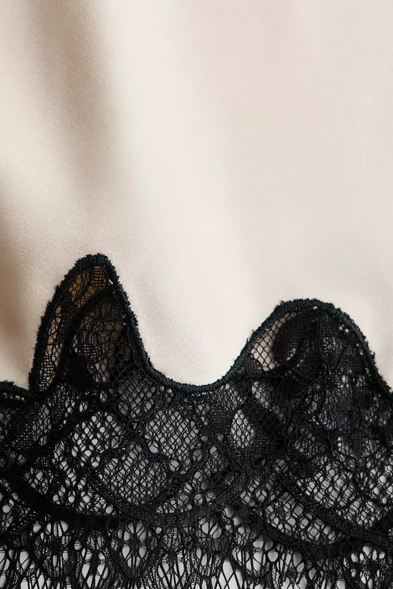 Lace-trimmed slip skirt