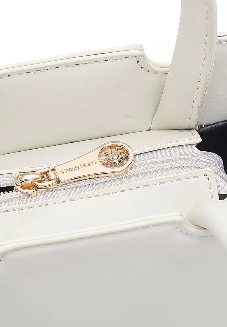 Women's Top Handle Bag / Sling Bag / Crossbody Bag - White