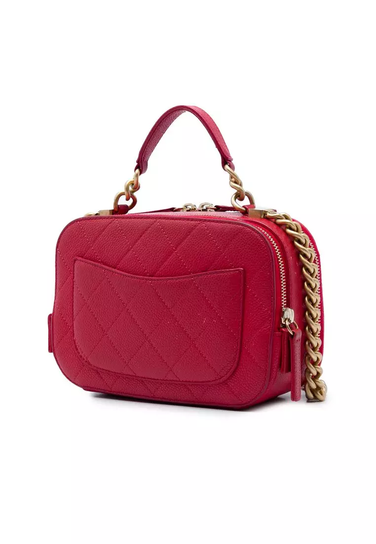 Pre-Loved Chanel Small Cc Quilted Caviar Top Handle Camera Bag