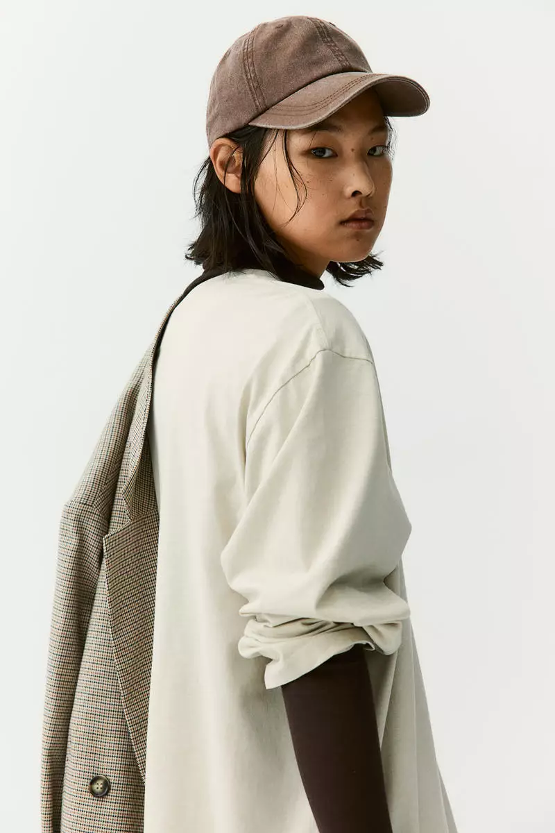 Long-sleeved jersey top