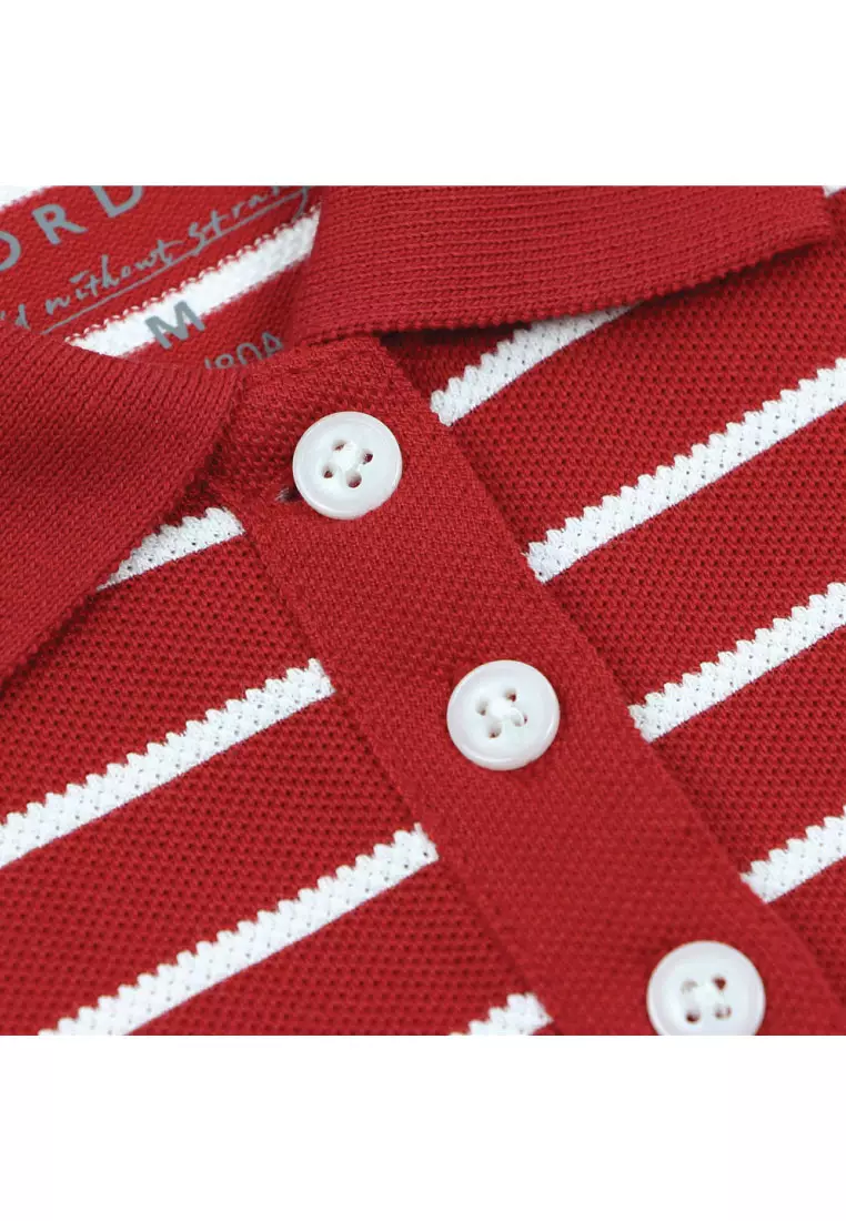 Women's Loose Short Sleeve Stripe Polo 05316373