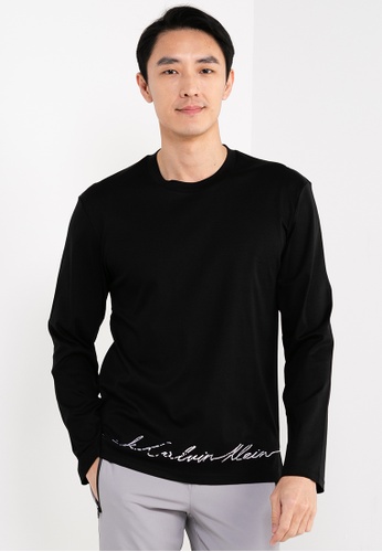ck Calvin Klein black Soft Cotton Interlock Long Sleeves Tee 5E10BAA0374EDCGS_1