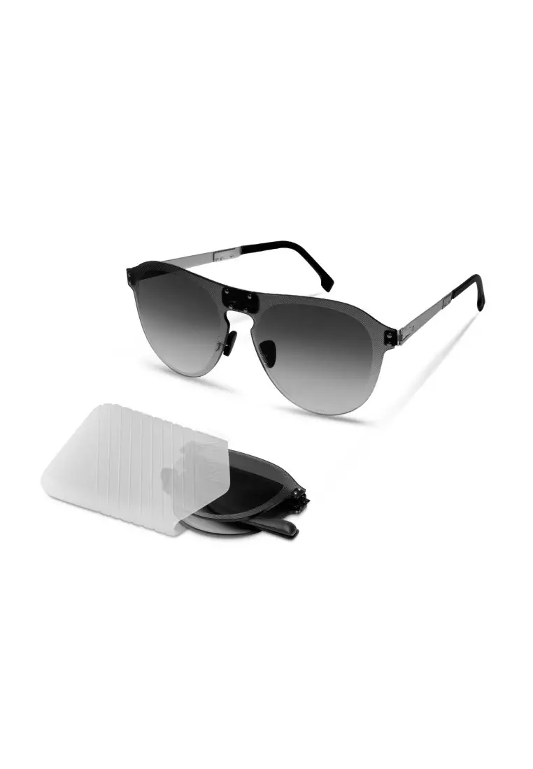 超輕極薄‧摺疊式太陽眼鏡 ROAV Oxygen O003 GRAVITY Brush Silver / Grey Gradient 11.41