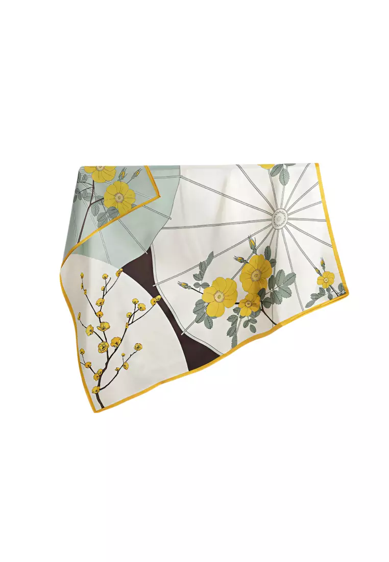 Luxury Silk Ladies' Large Scarf, Sun-Proof Crepe Satin, Premium Souvenir.