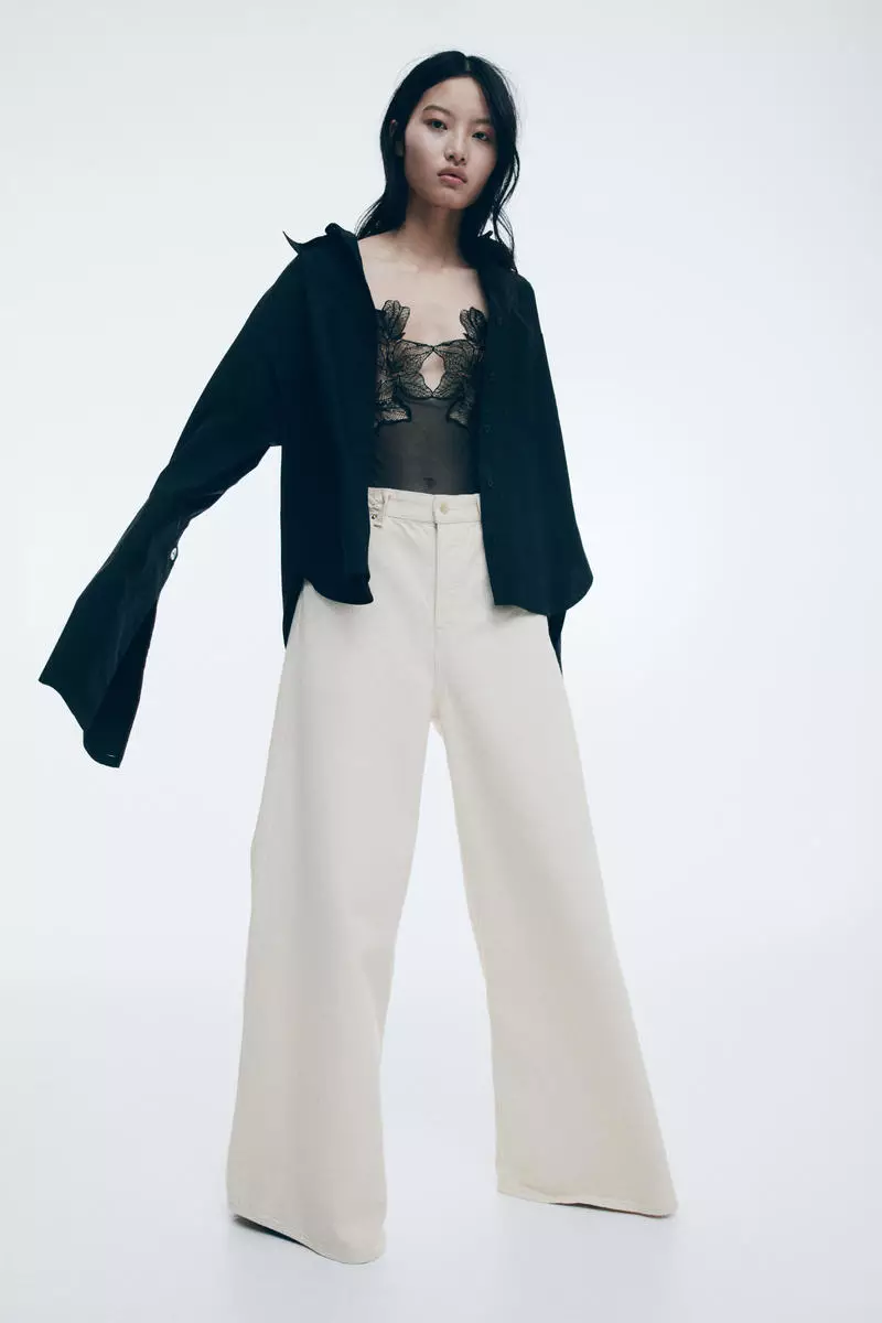 Wide braided jeans