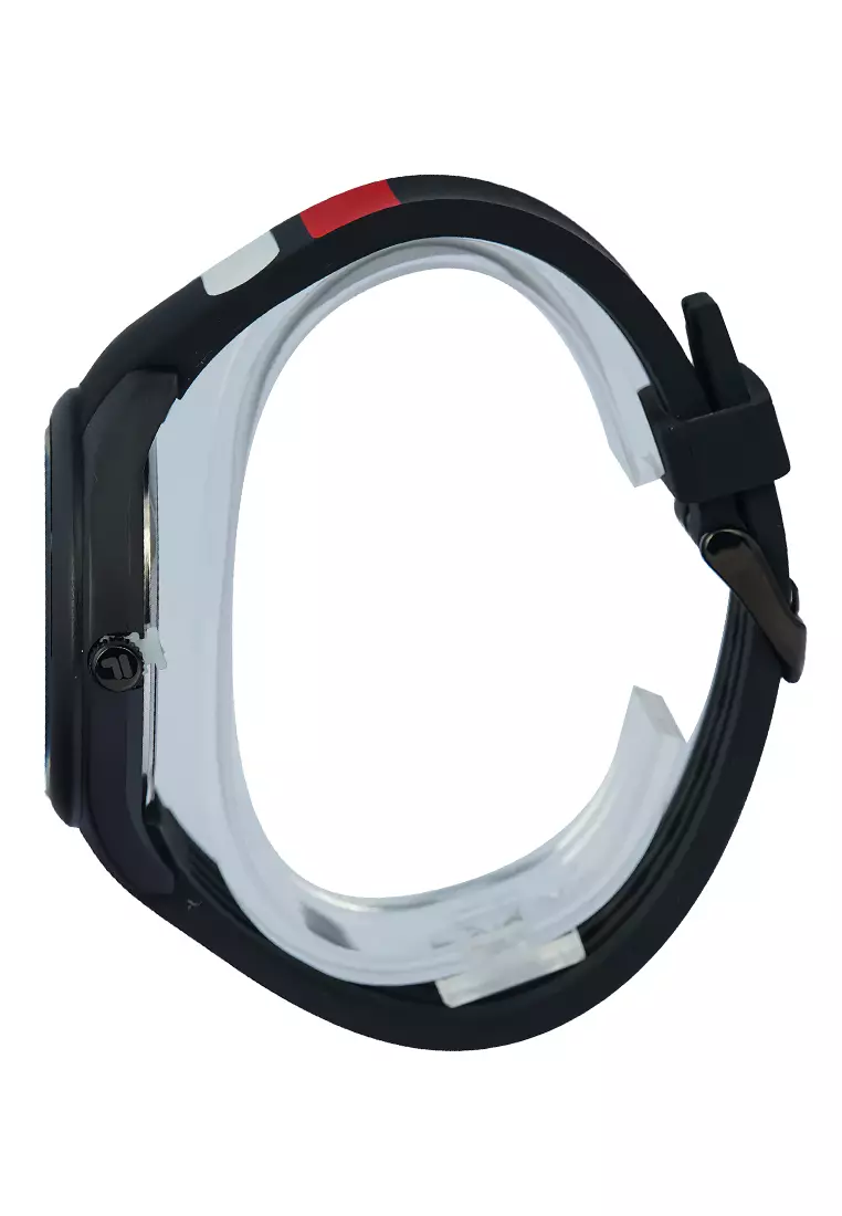 FILA Jam Tangan Analog Unisex - Black Silicon Strap - FL38321-102