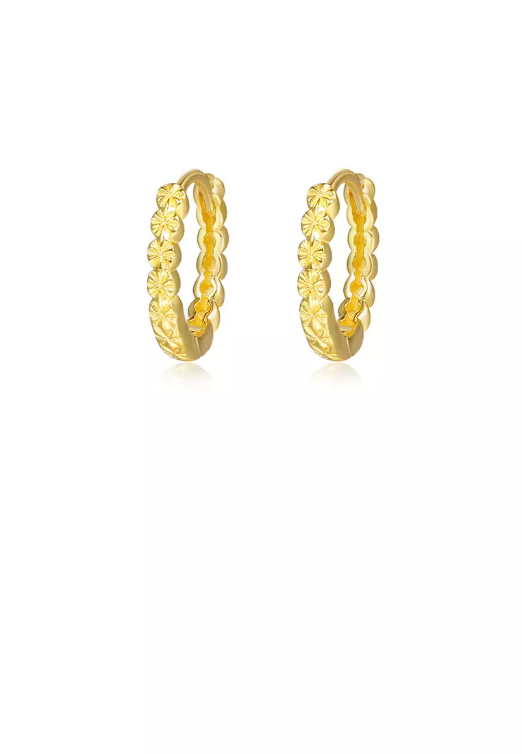 Gold earrings circle design on sale